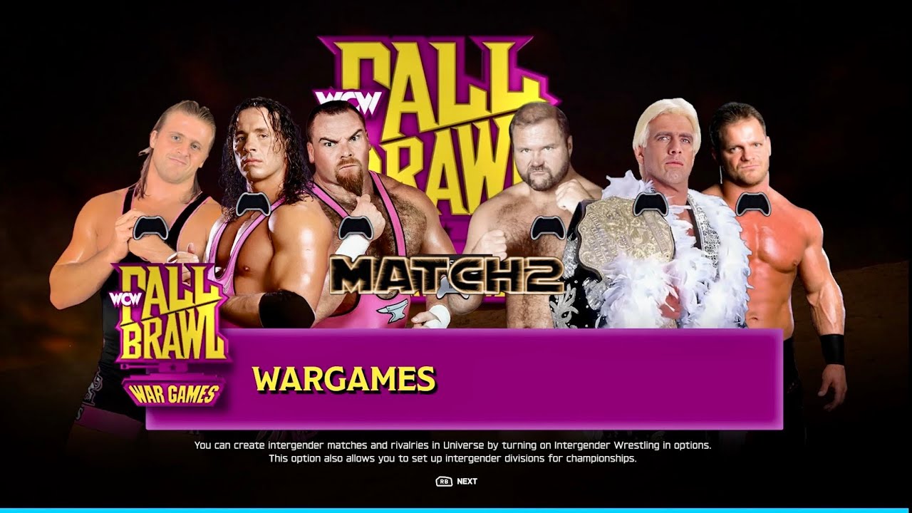 WWE2K25 UNIVERSE💭 WCW FALL BRAWL Nov wk3, Hart Foundation vs Four Horseman FULL MATCH X|S