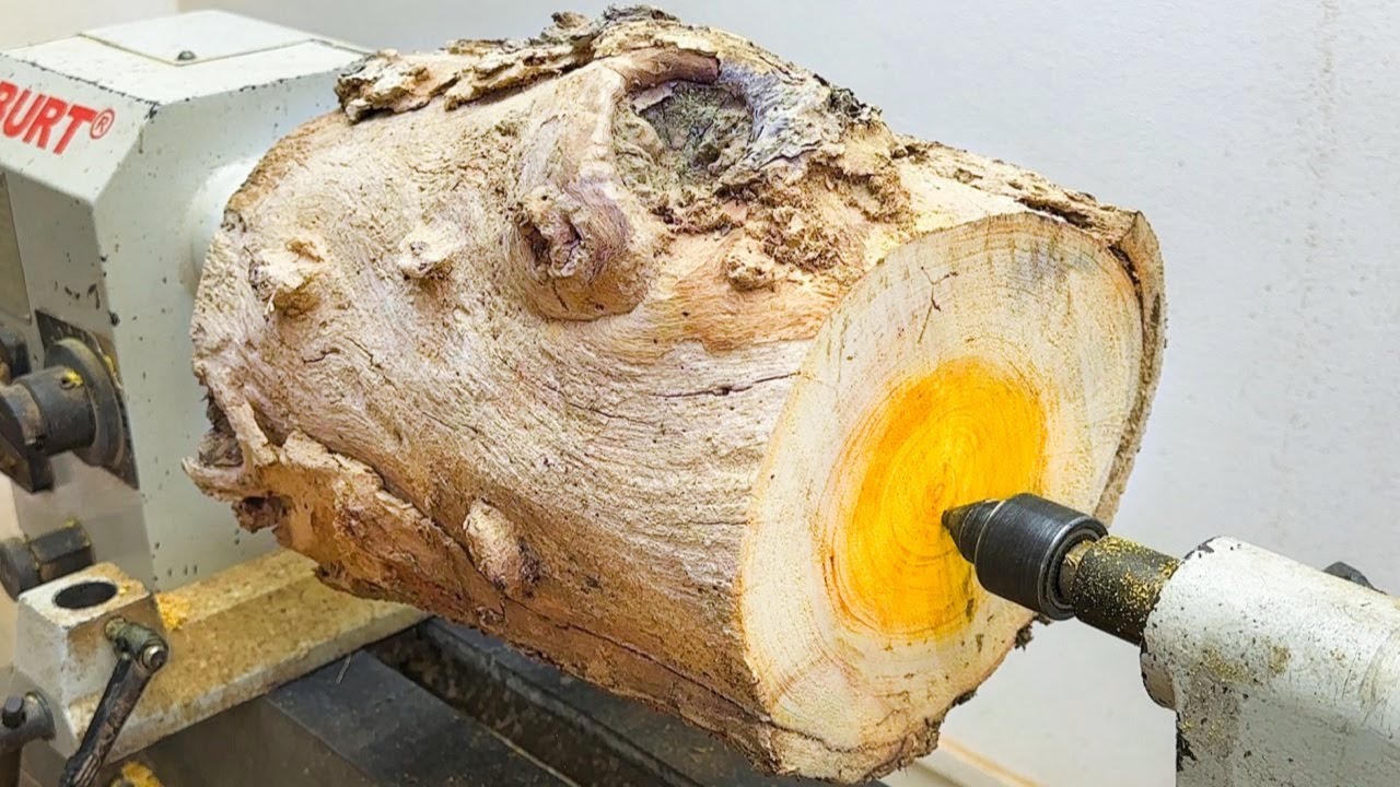 Unique Wood Turning - Woodcraft Tutorial, The Amazing Process of Making Wood on a Lathe