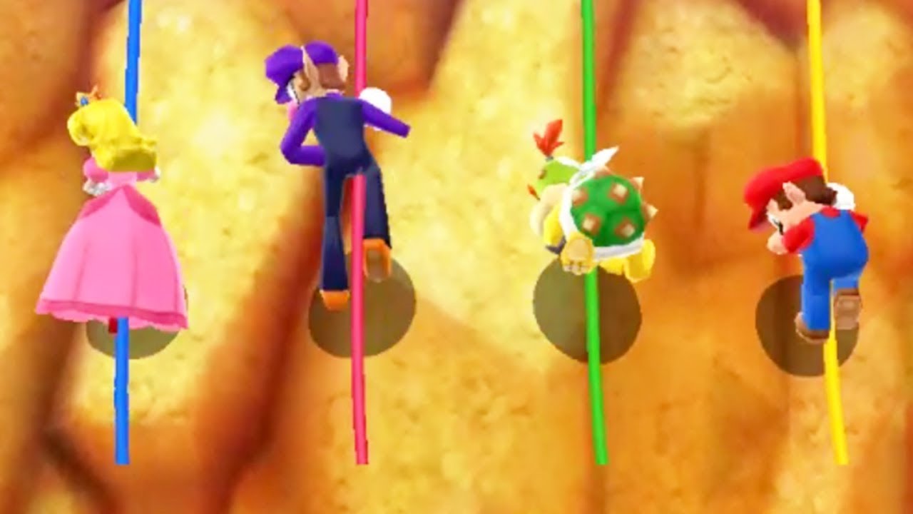 Mario Party Island Tour - Minigames - Peach vs Waluigi vs Mario vs Bowser Jr. (Master Cpu)