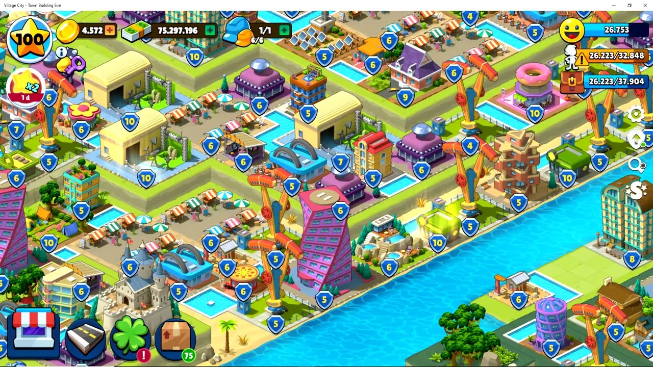VILLAGE CITY: TOWN BUILDING SIM (DIA 466) LV 100 (MAX)