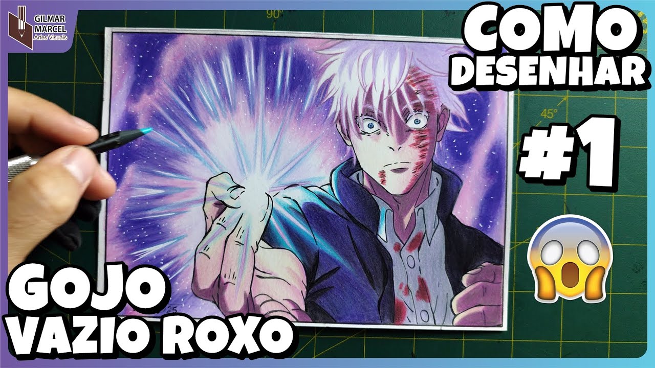 Como Desenhar o Gojo com Vazio Roxo passo a passo fácil #1