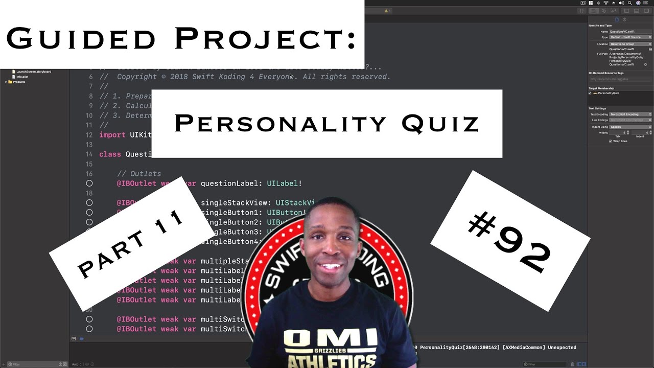 App Development with Swift Guided Project 3: Personality Quiz - Part 11