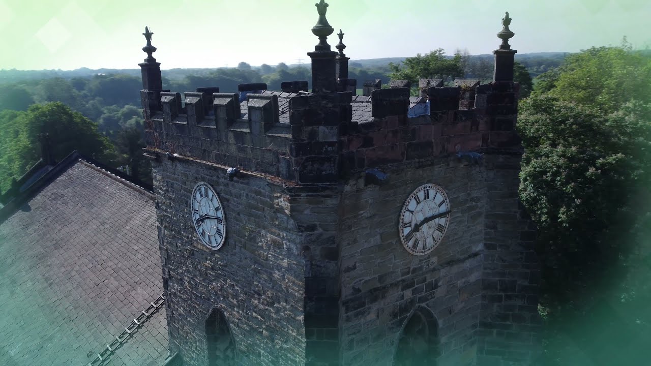 St Thomas the Martyr Upholland parish church. Dji mini 2 drone 2.7k