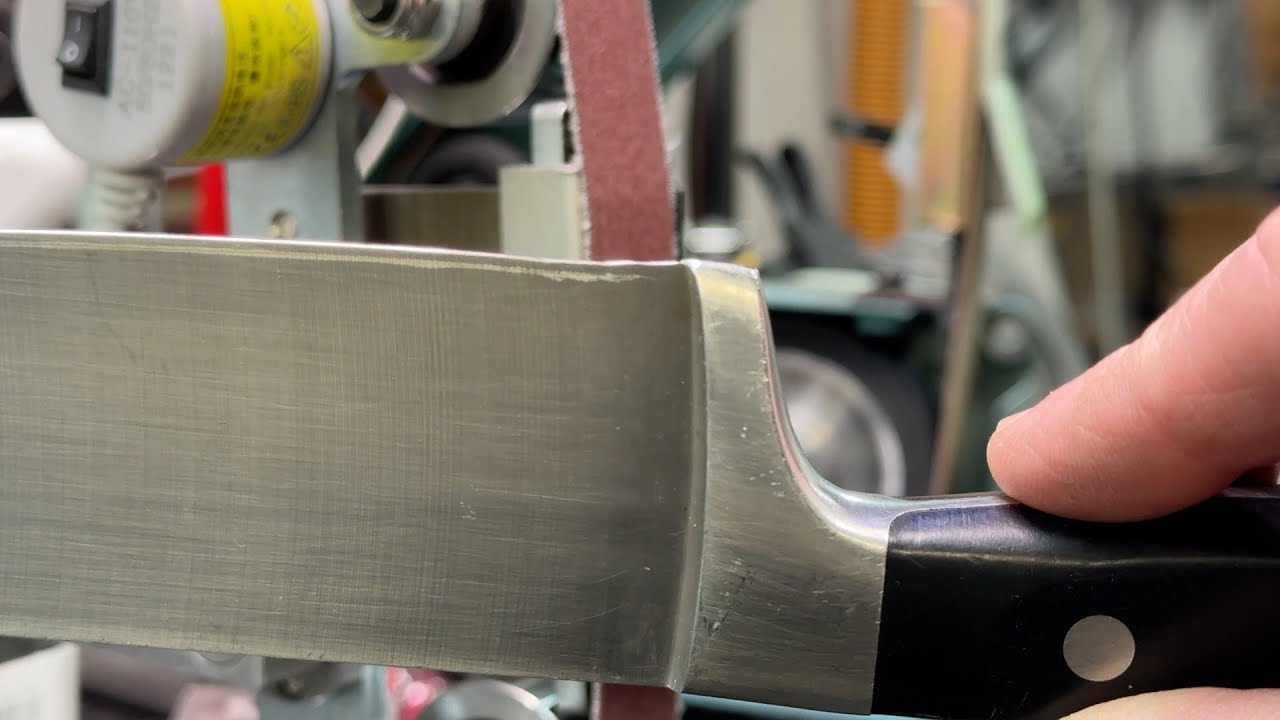 Don't let that large knife bolsters ruin a knifes cutting performance, here is how I like to do it.