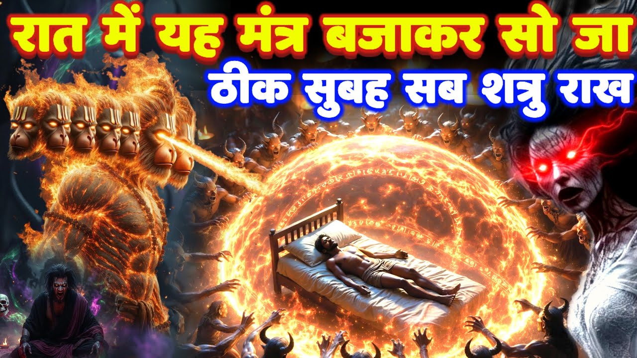 11 मुखी हनुमान रात्रि ज्वालामुखी उल्टारी तांत्रिक मंत्र: शत्रु प्रेत बाधा नाशक | Hanuman Mantra