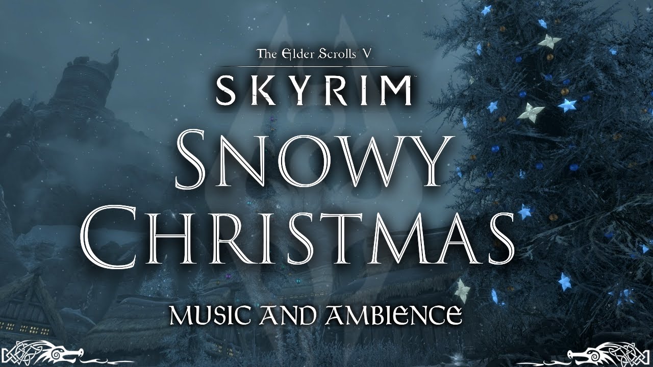 Snowy Christmas in Skyrim | Peaceful & Wintry Skyrim Music & Ambience | 3 Hours