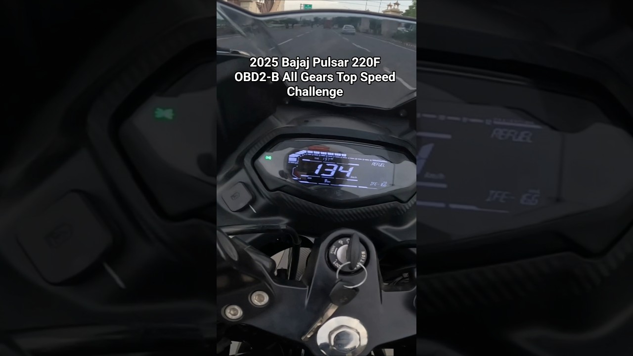 2025 Bajaj Pulsar 220F OBD2-B All Gears Top Speed Test #2025 #pulsar220 #topspeed