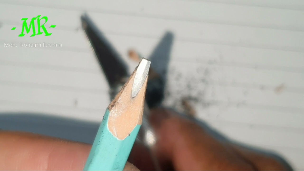 Cara mengasah mata pensil biasa menjadi mata pensil khat