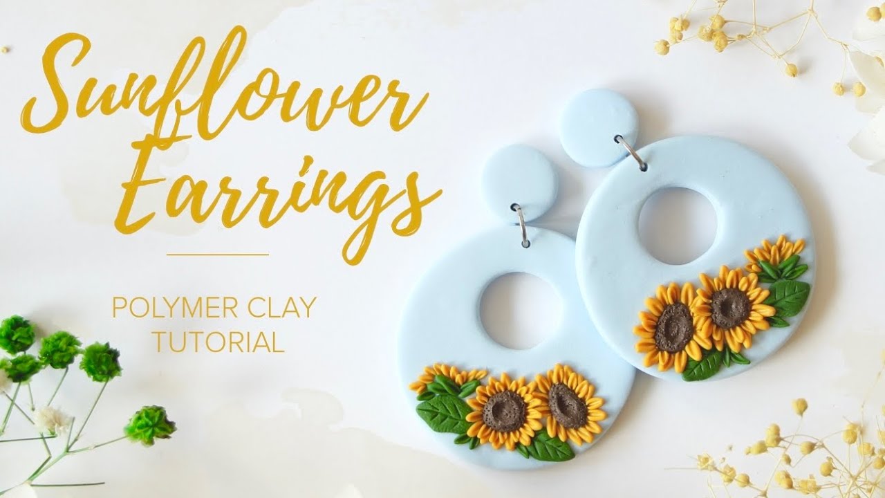 Sunflower Earrings | Polymer Clay Embroidery Tutorial