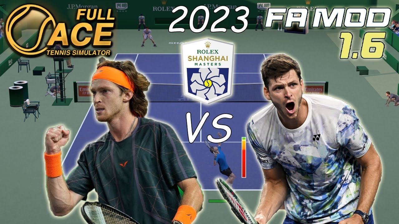 Full Ace Tennis Simulator | Andrey Rublev VS Hubert Hurkacz Final ATP Shanghai 2023 | marratxiboy