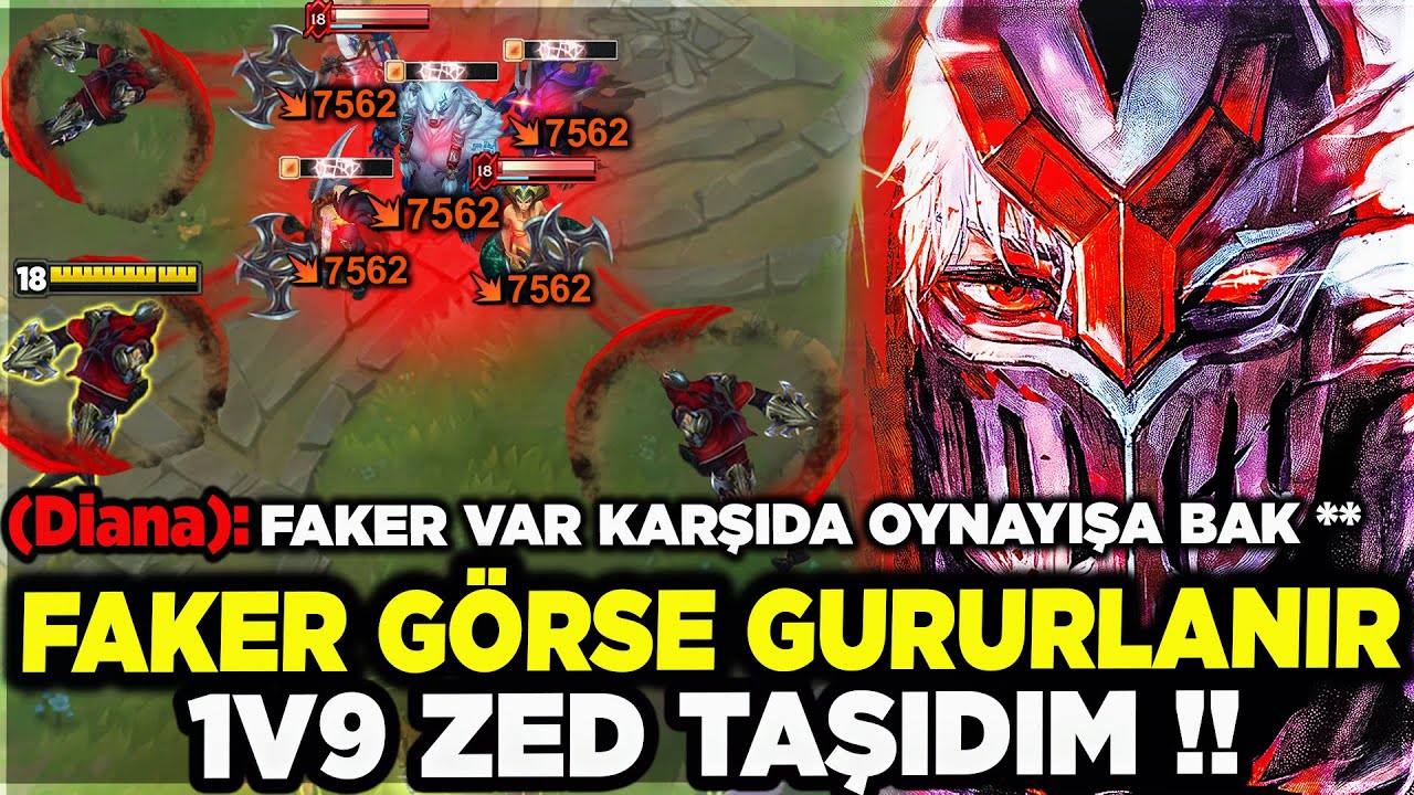 Hayatımın Ma&ccedil;ını Oynadım 1v9 ZED !! 4 Yapay Zeka Geldi Takımıma !!