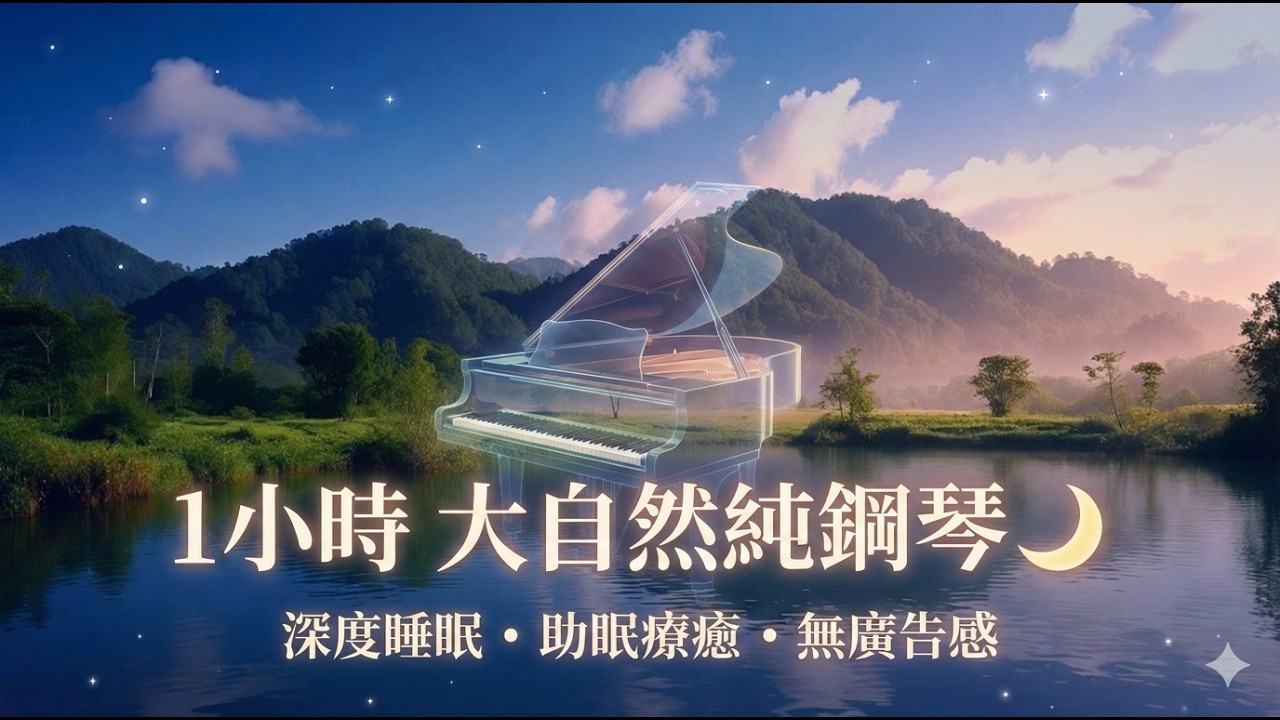 純鋼琴輕音樂 | 助眠大自然音效：適合睡前、讀書、放鬆的舒壓旋律 (1hr Nature Piano)