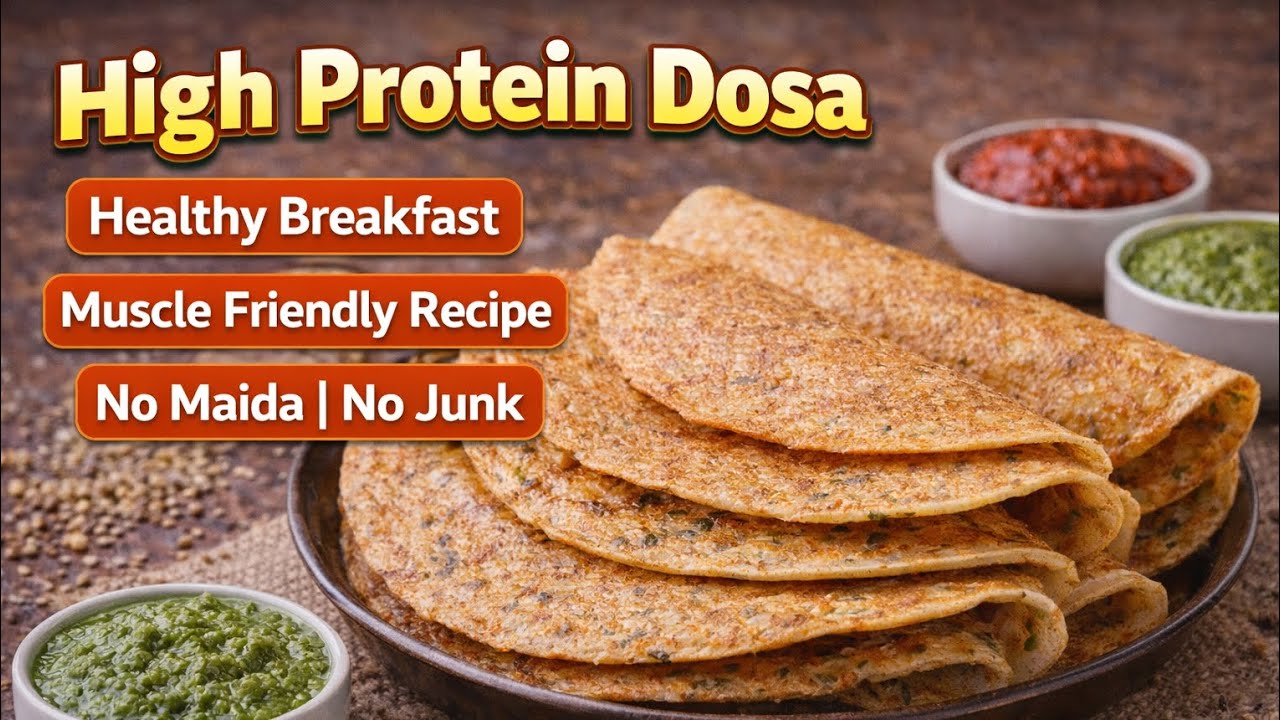 Aaj Humne Banaya High Protein Dosa | Healthy Breakfast Recipe | Weight Gain / Muscle Friendly.