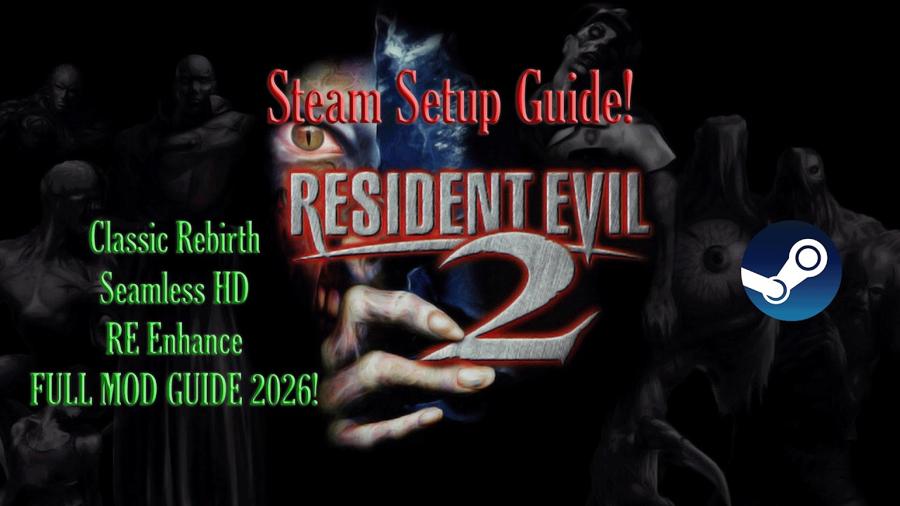 Resident Evil 2 (1998) Steam Tutorial! Classic Rebirth/ Seamless HD/ RE Enhance Full Mod Setup Guide