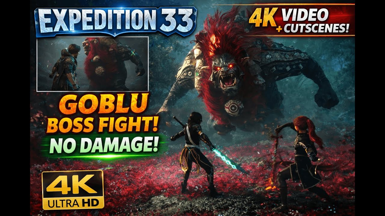 Goblu Boss Fight (Almost NO DAMAGE) | Clair Obscur: Expedition 33 – 4K Ultra HD + Cutscenes