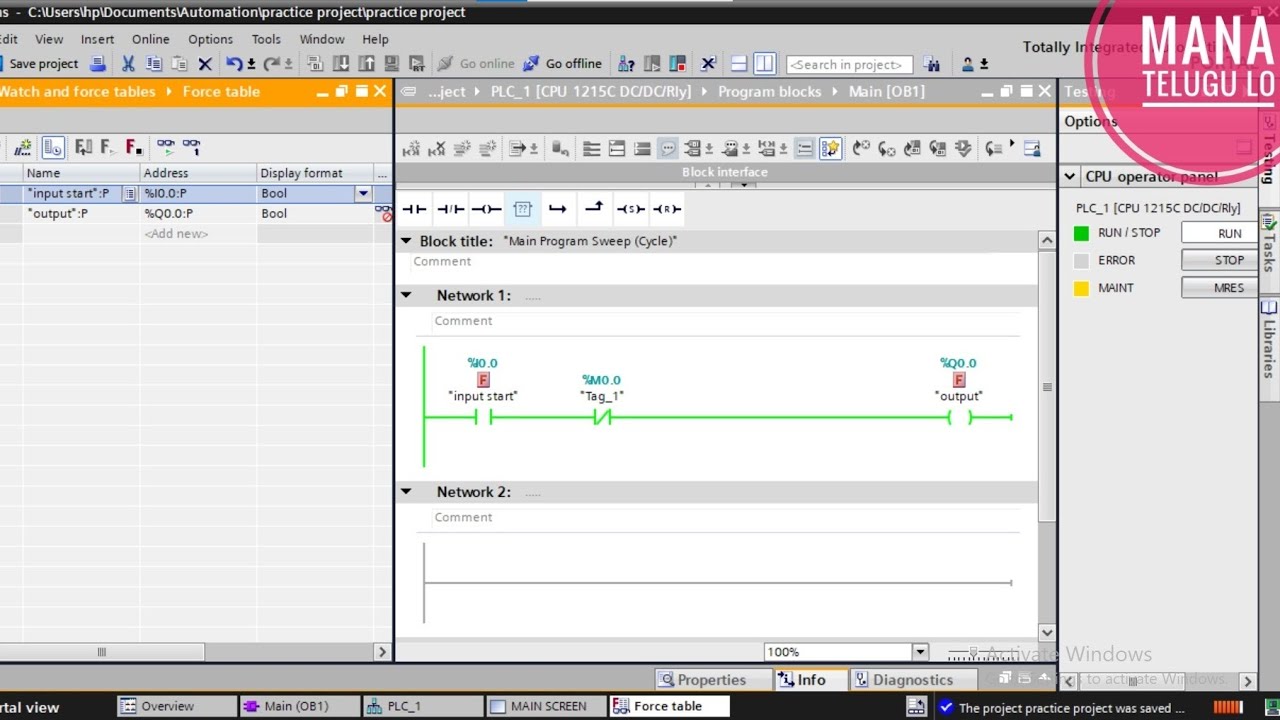 HOW TO FORCE AN DIGITAL INPUT AND OUTPUT ADDRESS IN PLC PROGRAMMING 