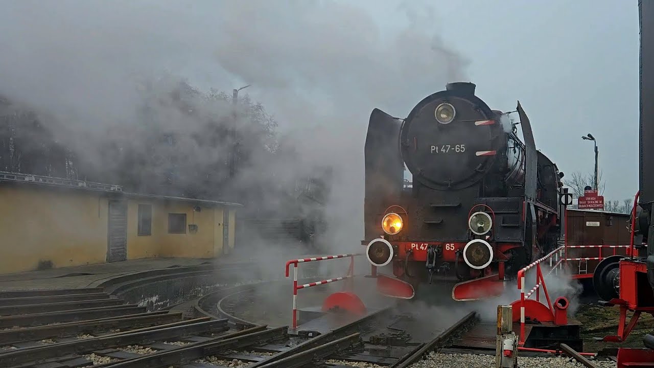 Wyjazd z szopy i szlakowanie parowozu Pt47-65, #Parowozownia #Wolsztyn, 22.12.2025.