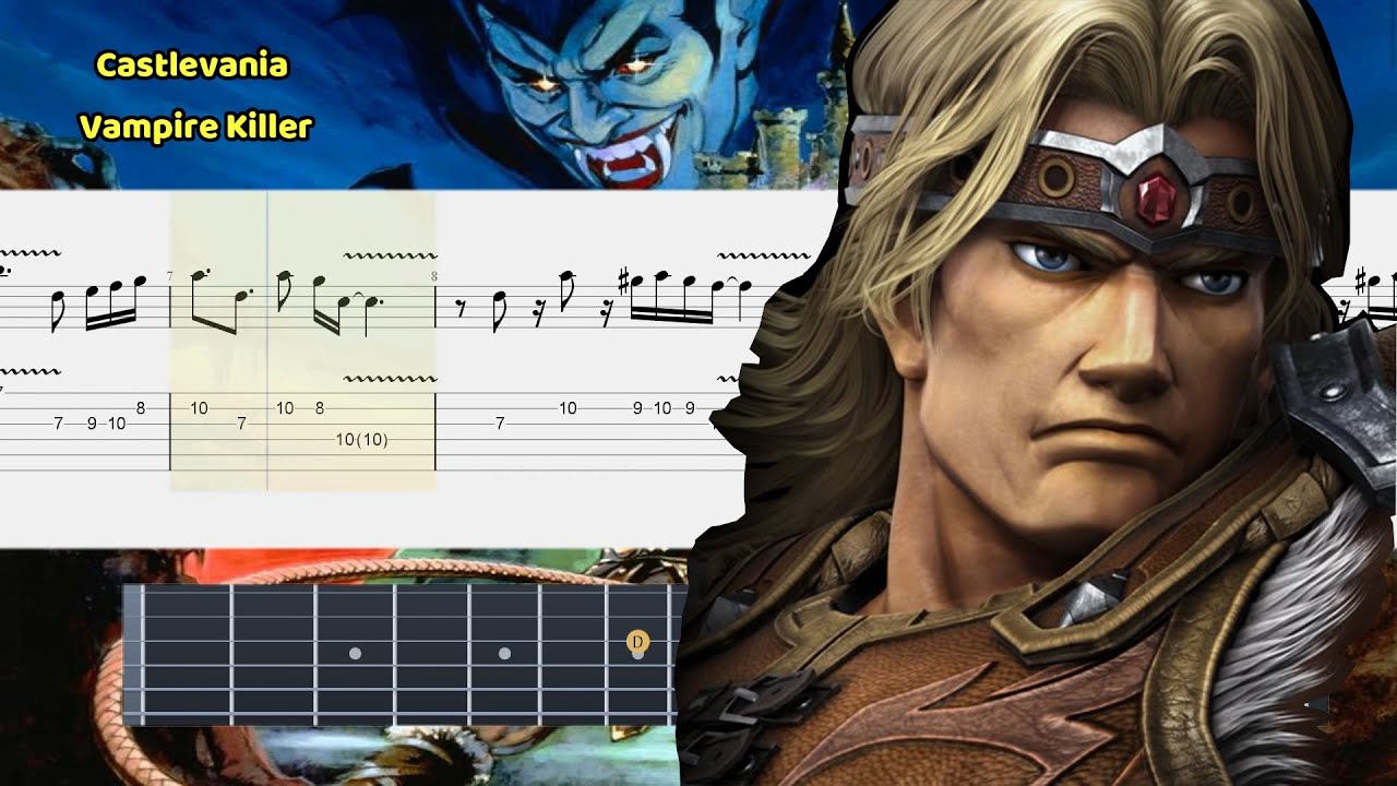 Castlevania - Vampire Killer  - Tutorial de guitarra + Partitura
