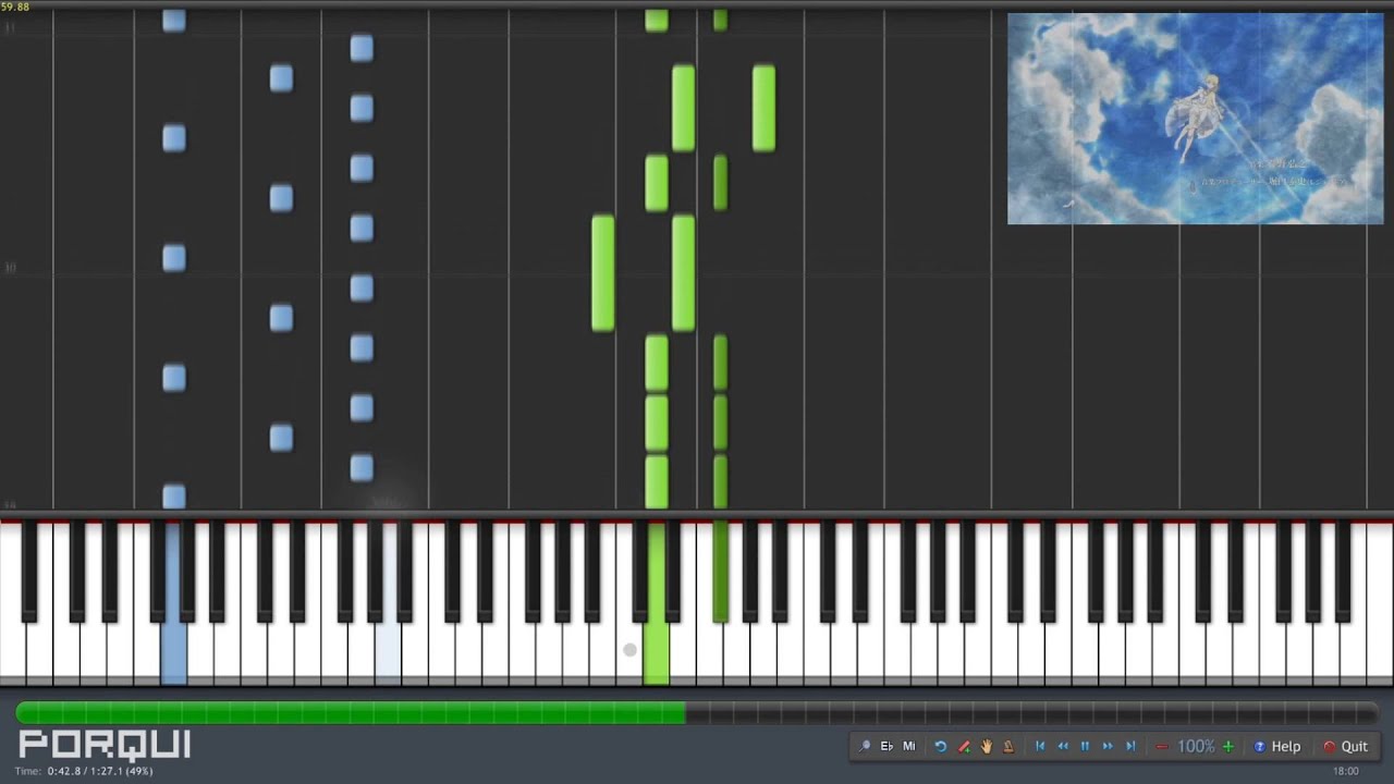 Aldnoah.Zero Opening - heavenly blue (Synthesia)