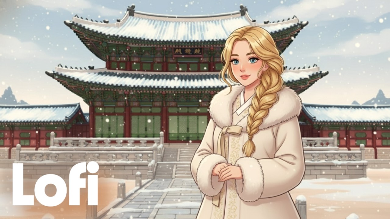 ( Playlist ) 휴식할때 듣는 음악 ❄️ 눈 내리는 고궁 | 힐링 피아노 로파이 🎹 | 공부음악 휴식음악 수면음악 | MonicaLofi