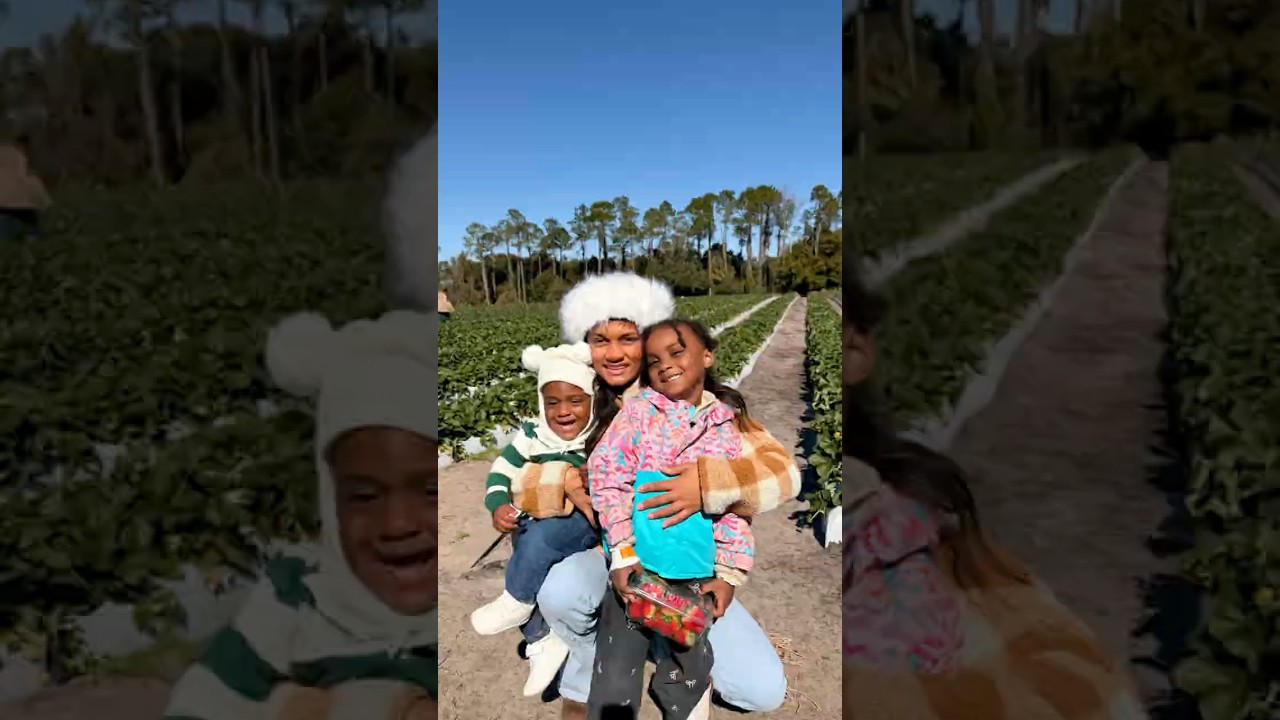 Strawberry picking with our babies  #momlife #sahm #ditl