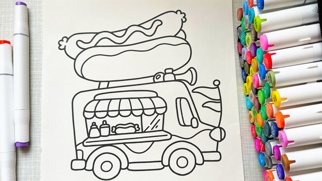 Color With Me / Cute Food Truck / Relaxing Video / Quick Sleep 😴 