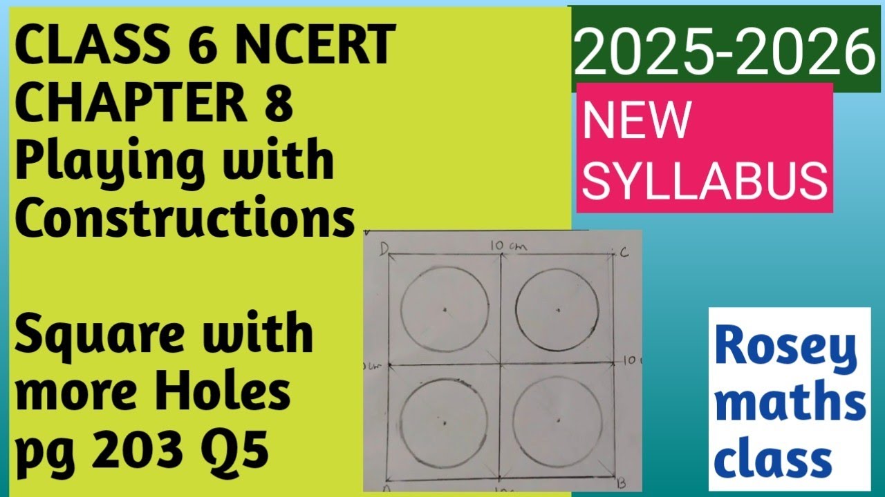 Class 6 pg 203 Q5 Playing with constructions/ Square with more Holes #maths #ganitaprakash