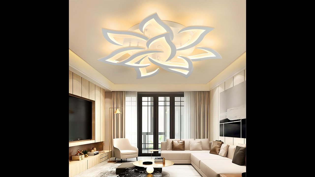 Plafoniera Led Soffitto stile Moderno Dimmerabile Lampadario Telecomando 80 W (85 * 11cm)