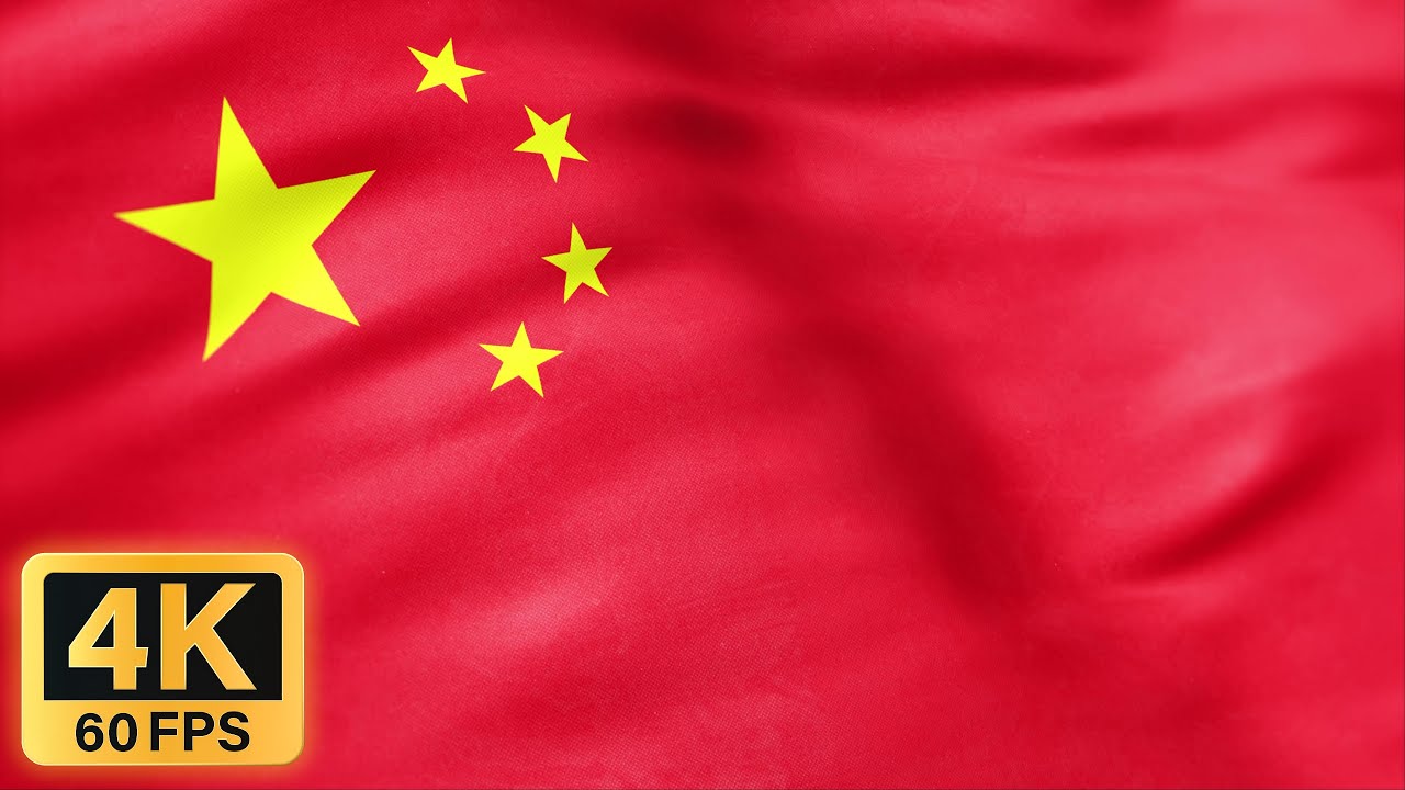 CHINA FLAG 🇨🇳 1 HOUR 4K 60FPS