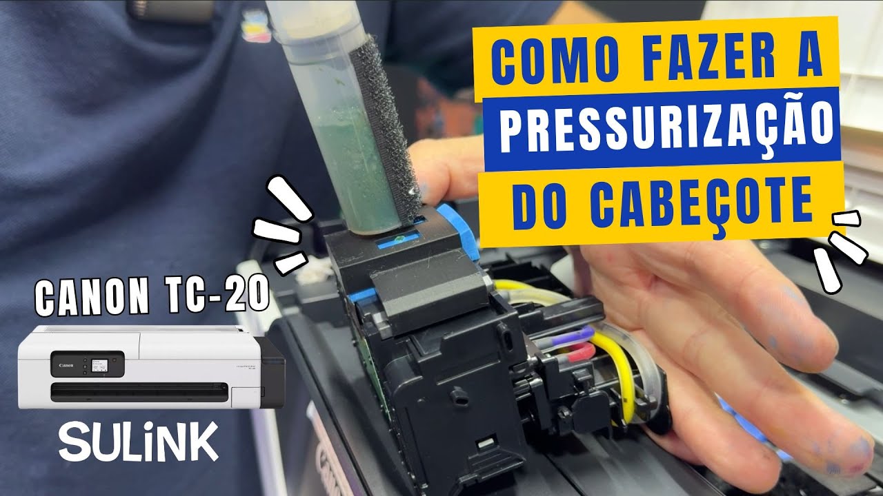 Como fazer a Pressurização da Cabeça de Impressão da Canon TC-20 GX6010 GX7010 GX5010 - #sulink