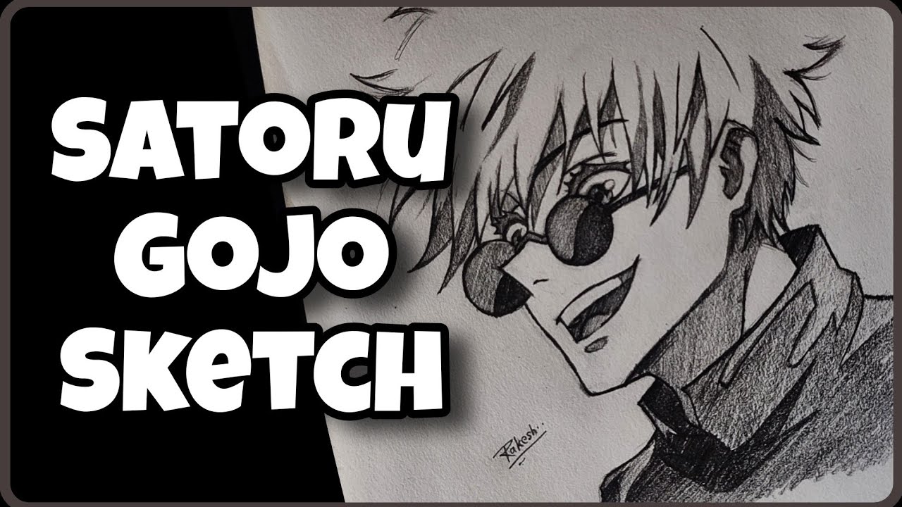 Satoru Gojo Sketch | How to make anime character | Simple drawing #jujutsukaisen #gojosatoru #anime 