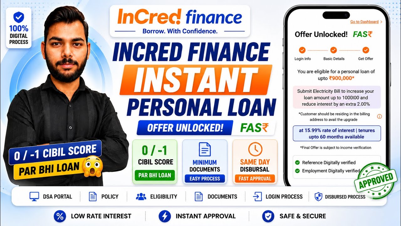 🔥 InCred Finance Personal Loan 2026 | Full Process, DSA Portal, Policy, Login, Same Day Loan