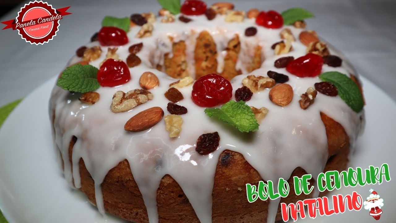 🎄🥕 BOLO DE CENOURA NATALINO PERFEITO! Fofinho, molhadinho e com muito sabor ✨😍