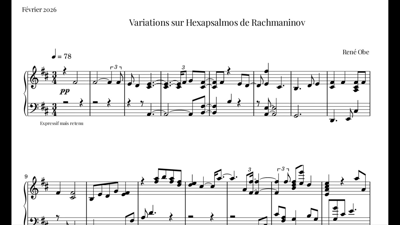 René Obe - Variations sur Hexapsalmos de Rachmaninov
