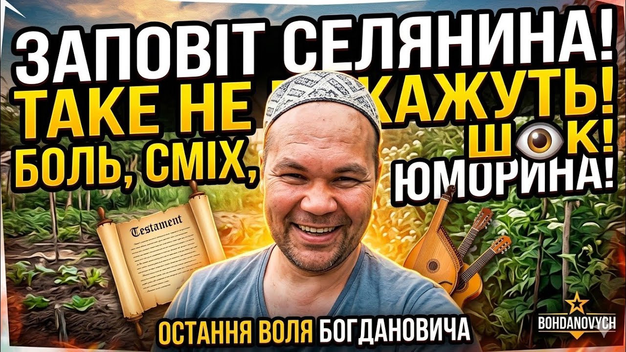 Важка доля селян) Заповіт та юморина від Богдановича!!!