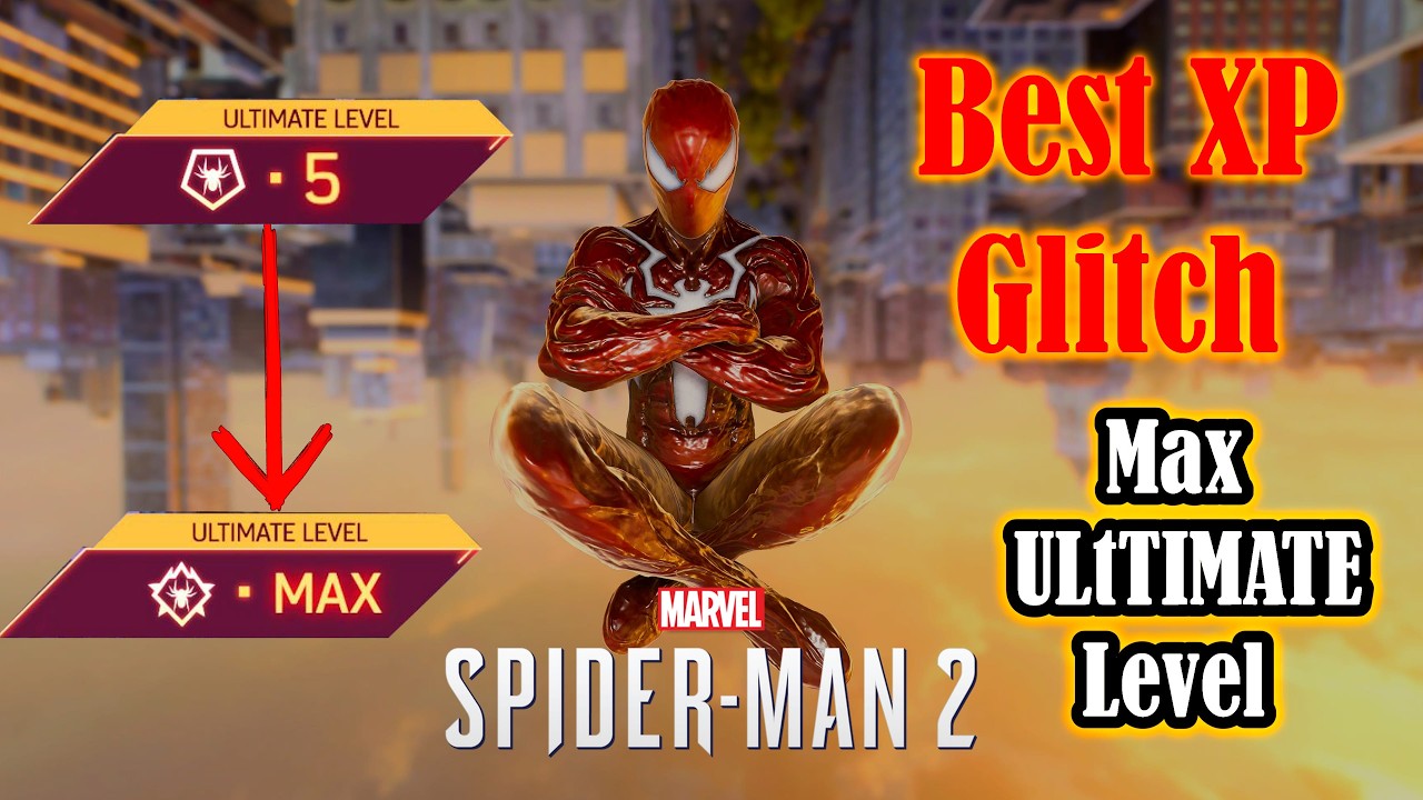 FASTEST XP GLITCH FOR MAX ULTIMATE LEVEL - Unlock All Symbiote Styles Fast - Marvel's Spider-Man 2