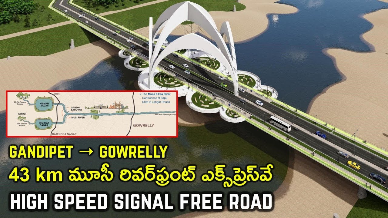 Hyderabad&rsquo;s Biggest Road Project | 43 km Musi River Expressway | greatandhra
