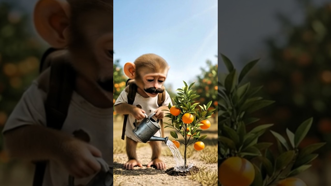 They Destroyed His Orange Plant Again and Again&hellip; He Built a Whole Garden 🌱🐒