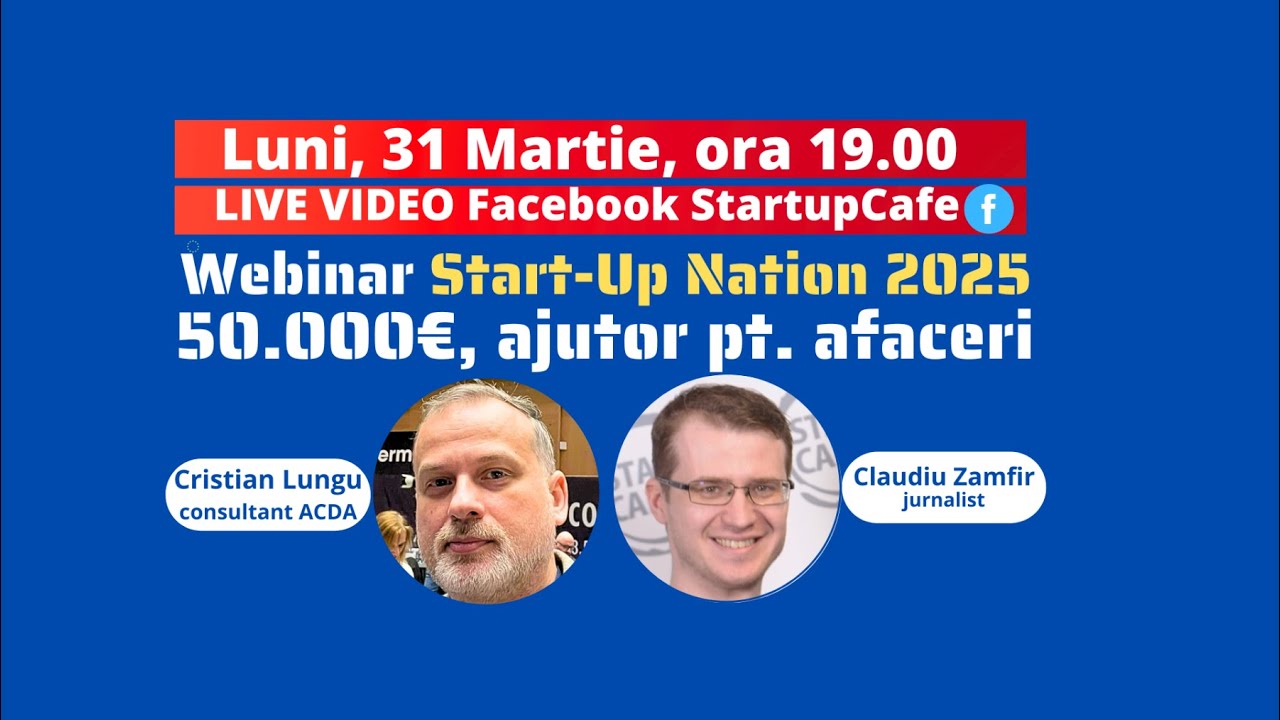 WEBINAR Startup Nation 2025 la StartupCafe.ro