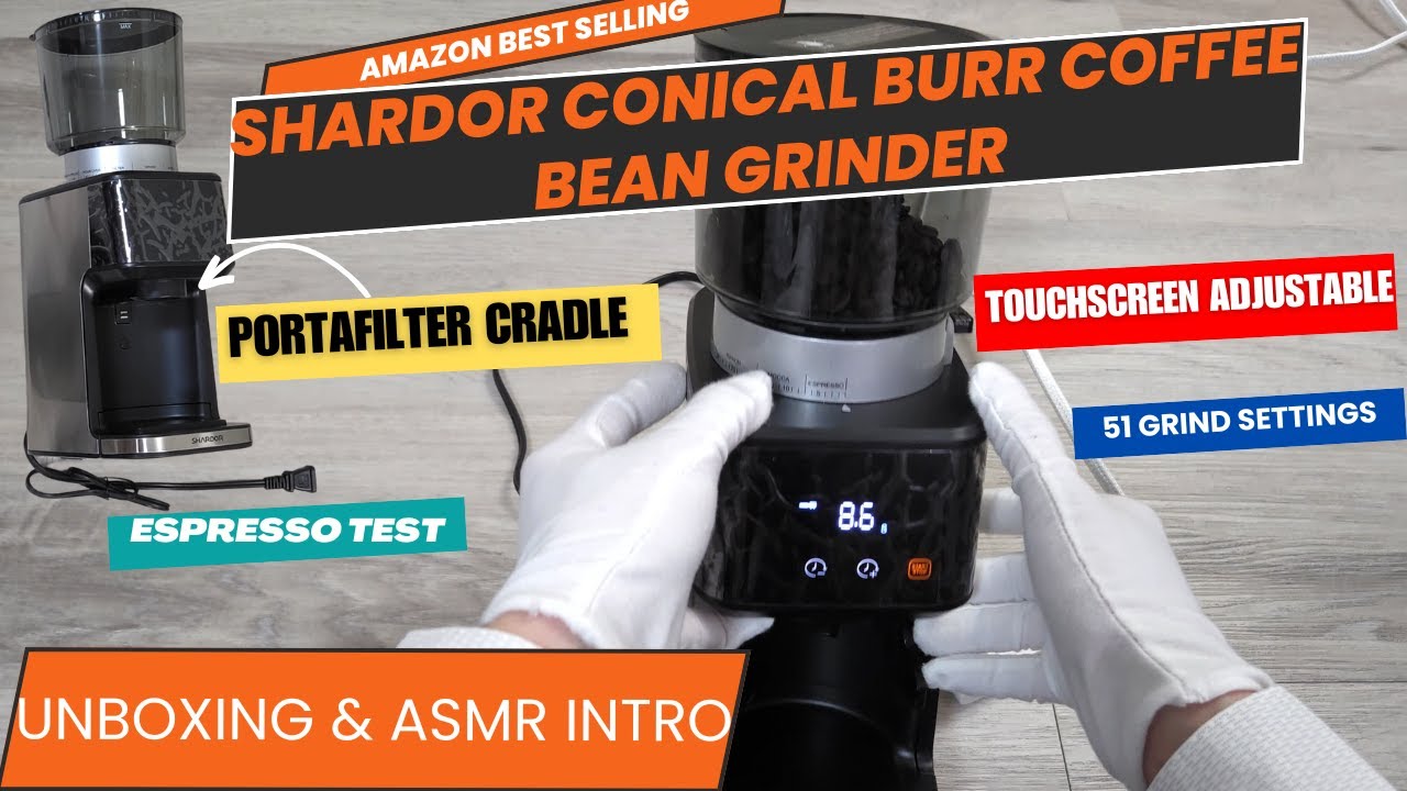 ASMR Intro + Unboxing | Amazon Best-Selling SHARDOR Burr Coffee Grinder – 51 Grind Settings Review