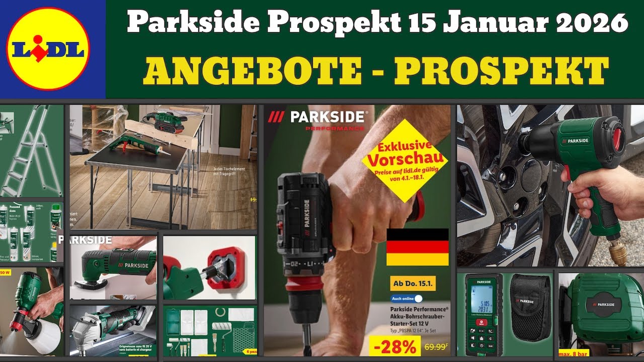 volantino LIDL parkside Germania 15 gennaio 2026 ✅ Offerte parkside performance 🔥 