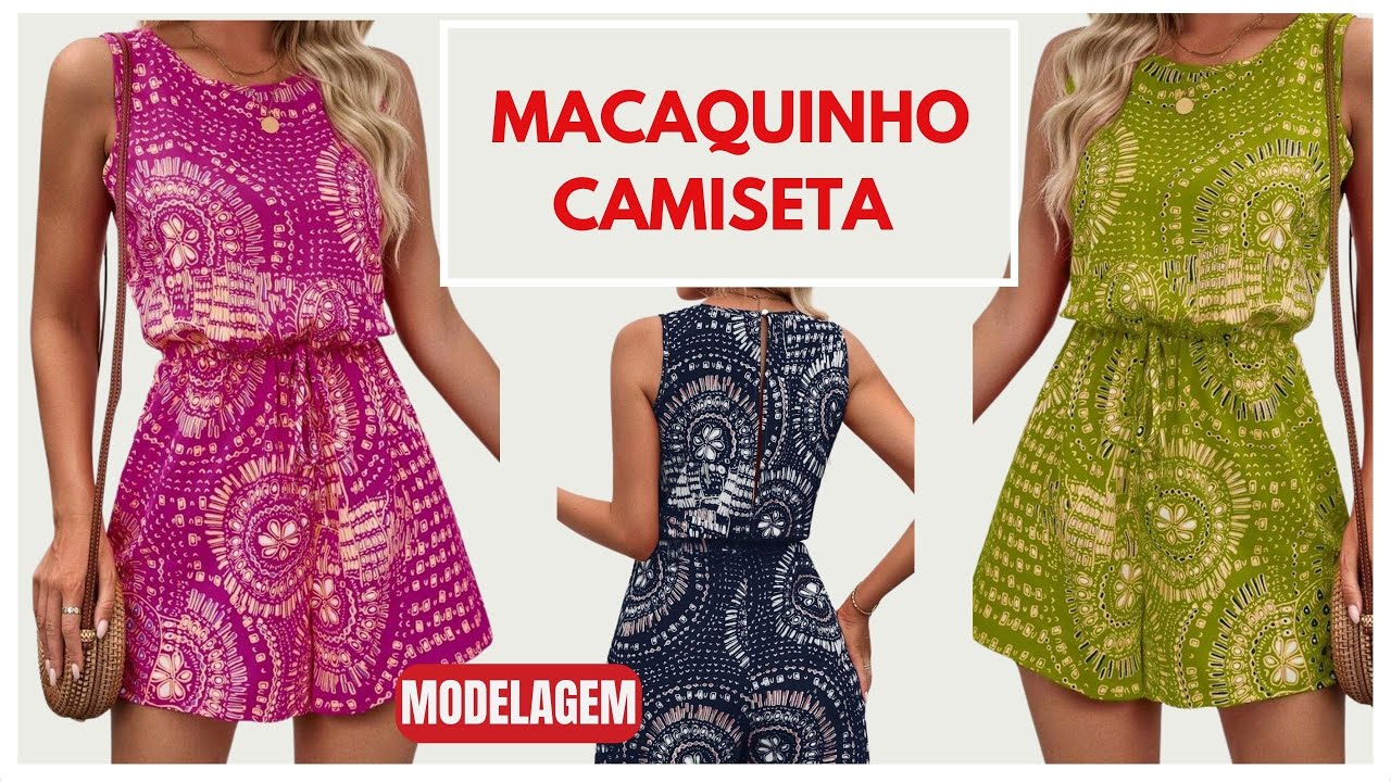 Macaquinho camiseta - modelagem