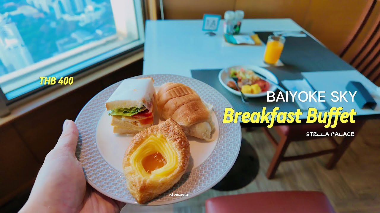 Baiyoke Sky Hotel Bangkok Breakfast - All You Can Eat! Hotel Room Tour | Revolving View Point