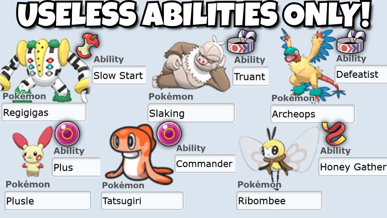 Pokemon Showdown but ALL my Pokemon have USELESS ABILITIES!