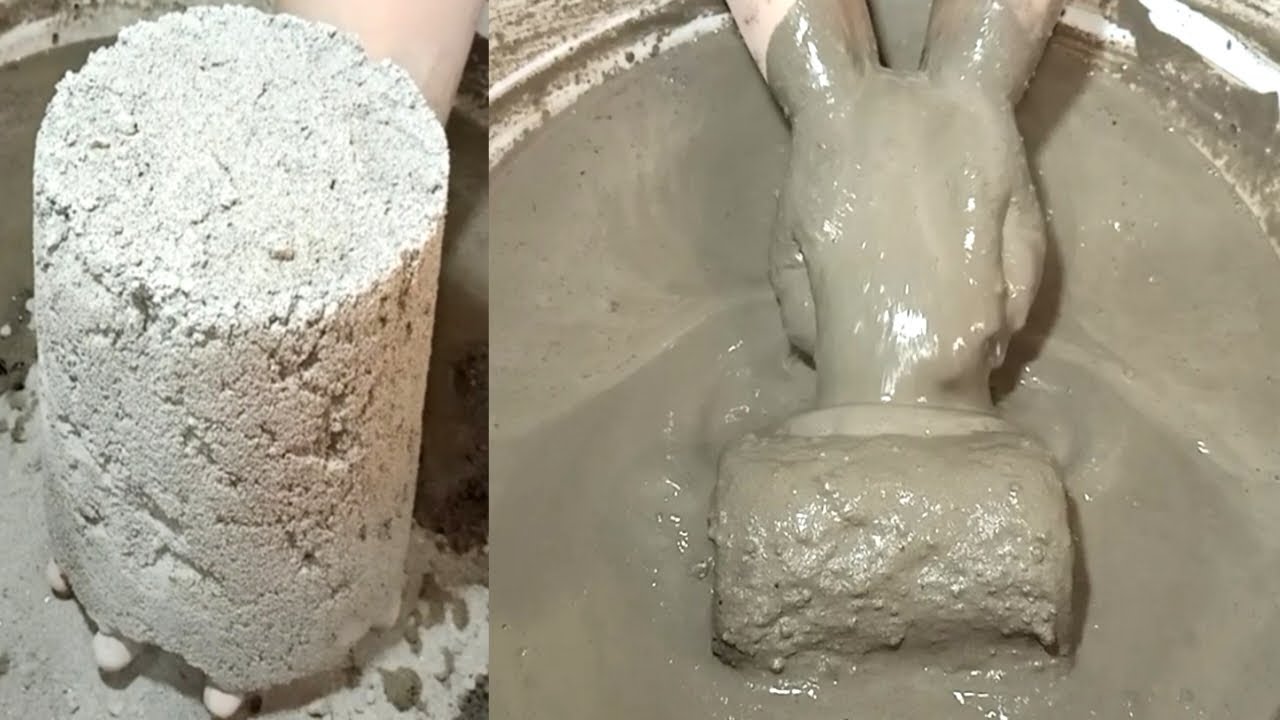 New Video Satisfying Relaxing Dusty Crispy Soft Sand Cement Asmr Water Crumbling+Paste Play Asmr😋🩶.