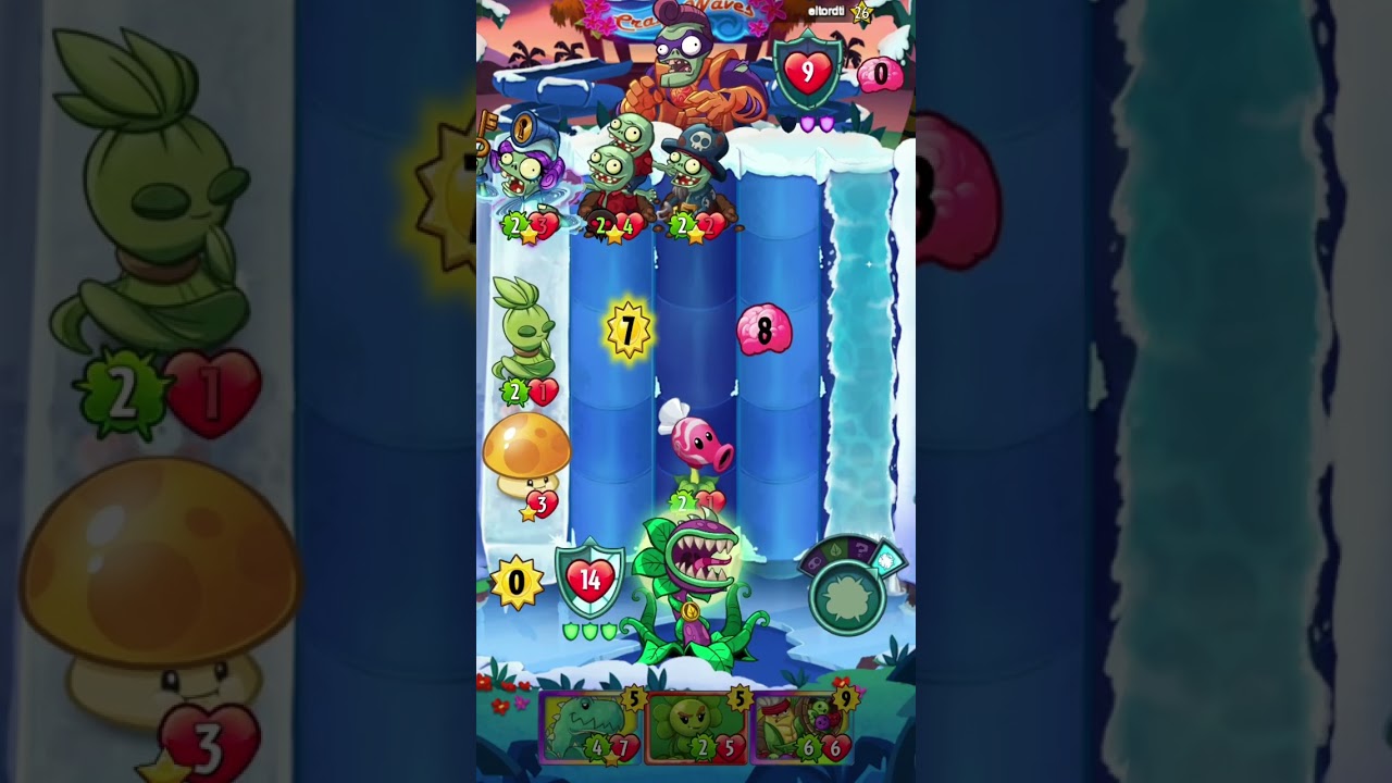 Jugando con la Planta Carnívora en PvZ Heroes con mazo de conjuración y la suerte de Cornucopia