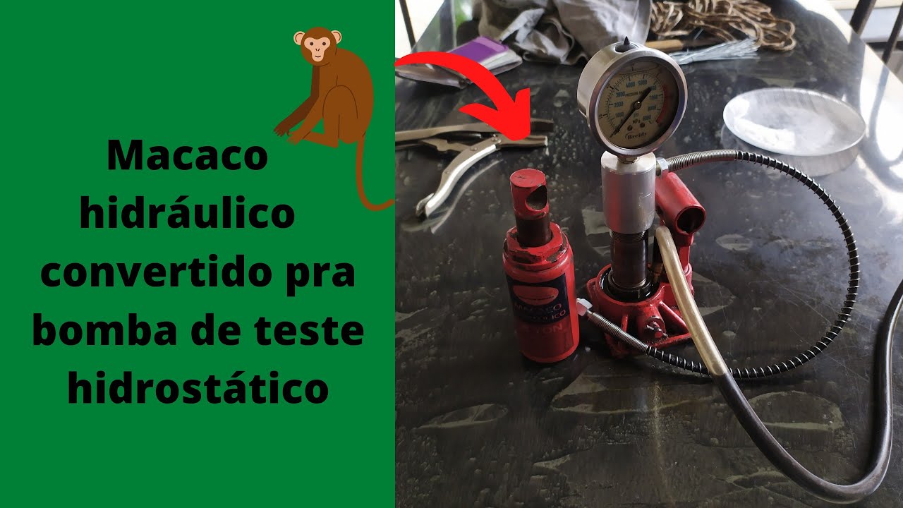macaco hidráulico usado pra teste hidrostático como eu fiz