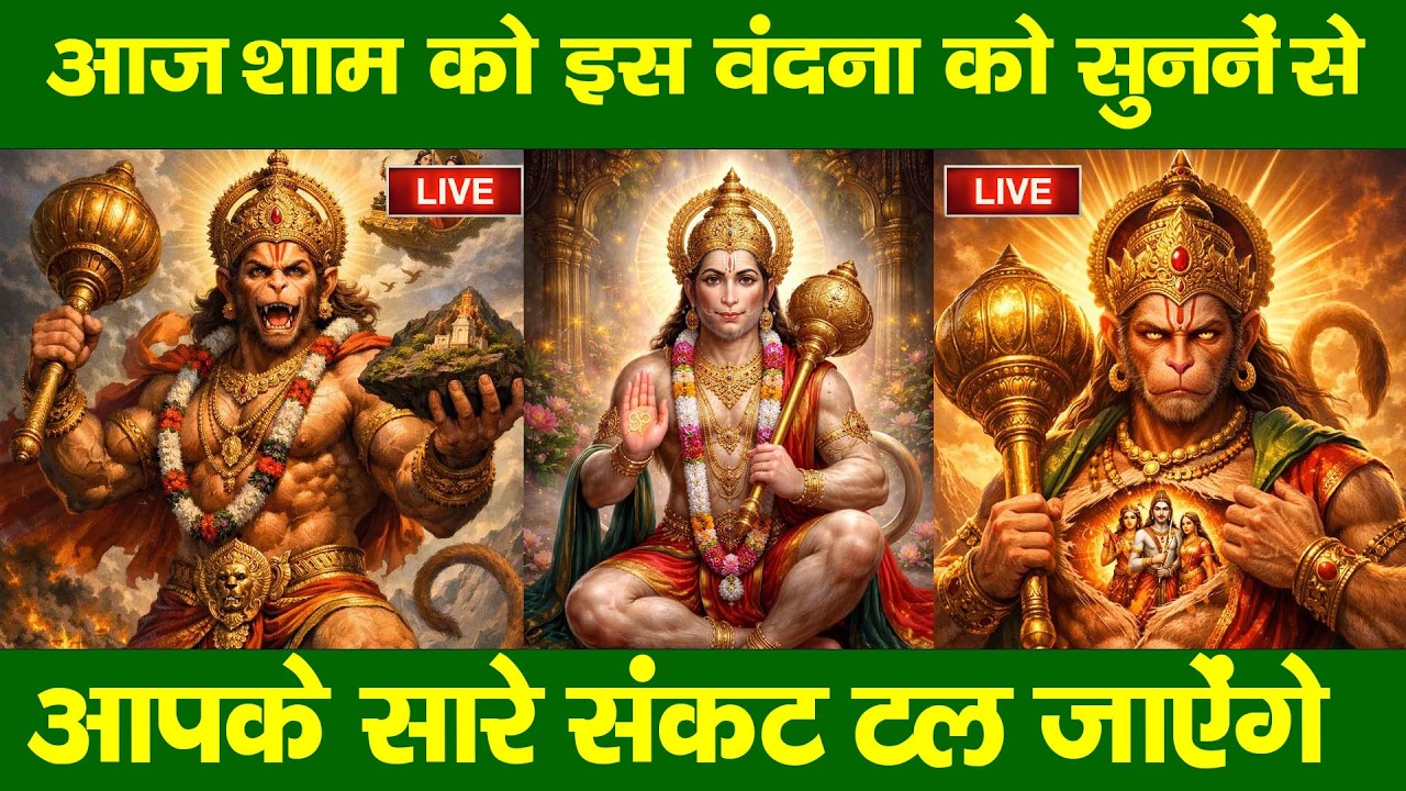 LIVE : मंगलवार संध्या भक्त्ति - आज शाम इस वंदना को सुनने से हनुमान जी सभी मनोकामनापूर्ण करते है