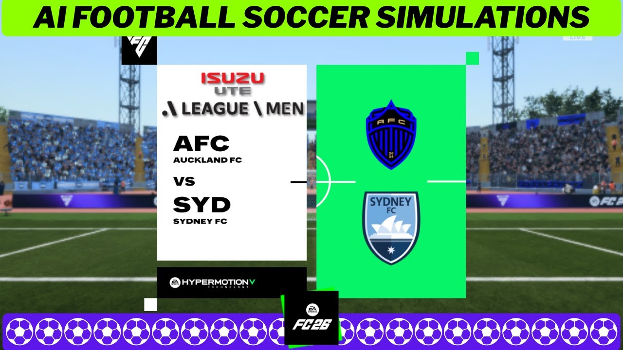 AUCKLAND FC vs SYDNEY FC ⚽ A-League Men 2025/26 Matchday 16 🟩 FC 26 Simulation