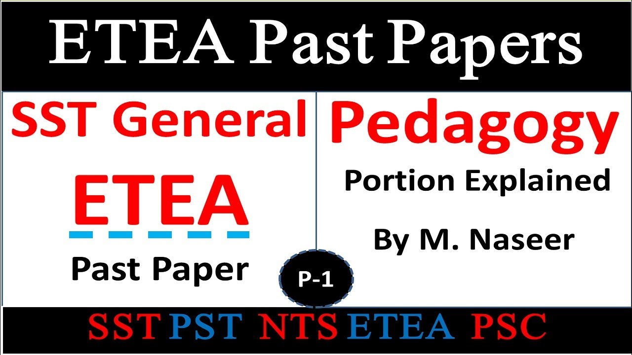 ETEA SST General Past Paper Pedagogy Portion Solved|| ETEA Pedagogy MCQs for SST PST CT